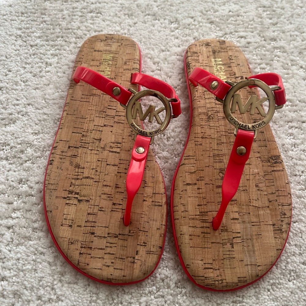 Michael Kors Red Cork Sandals